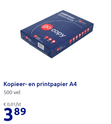 Print- en kopieerpapier <€4,00/pak bij Action