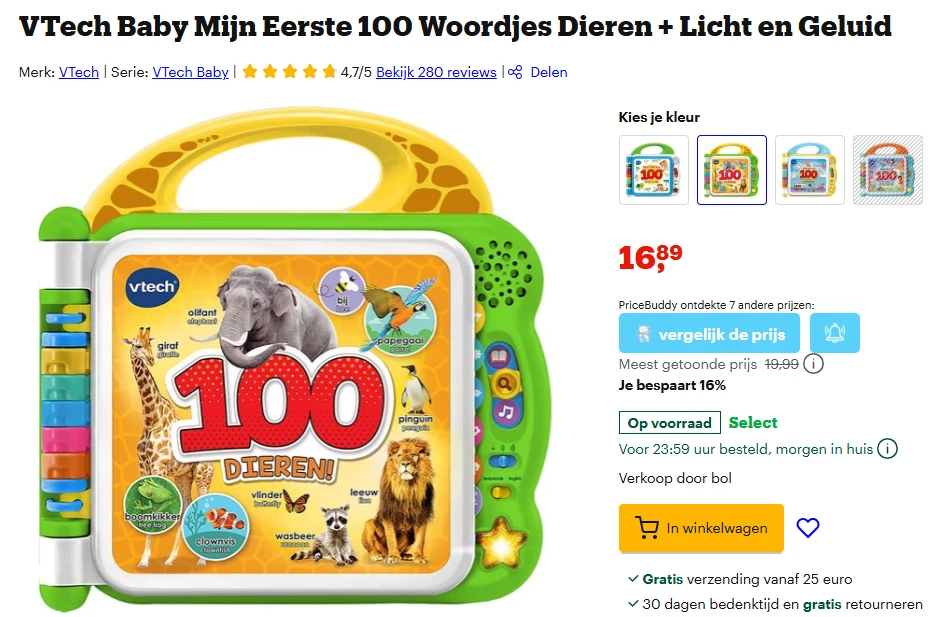 VTech Baby Mijn Eerste 100 Woordjes Dieren