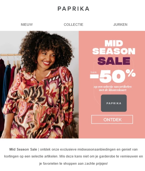 Paprika: Mid season tot -50%