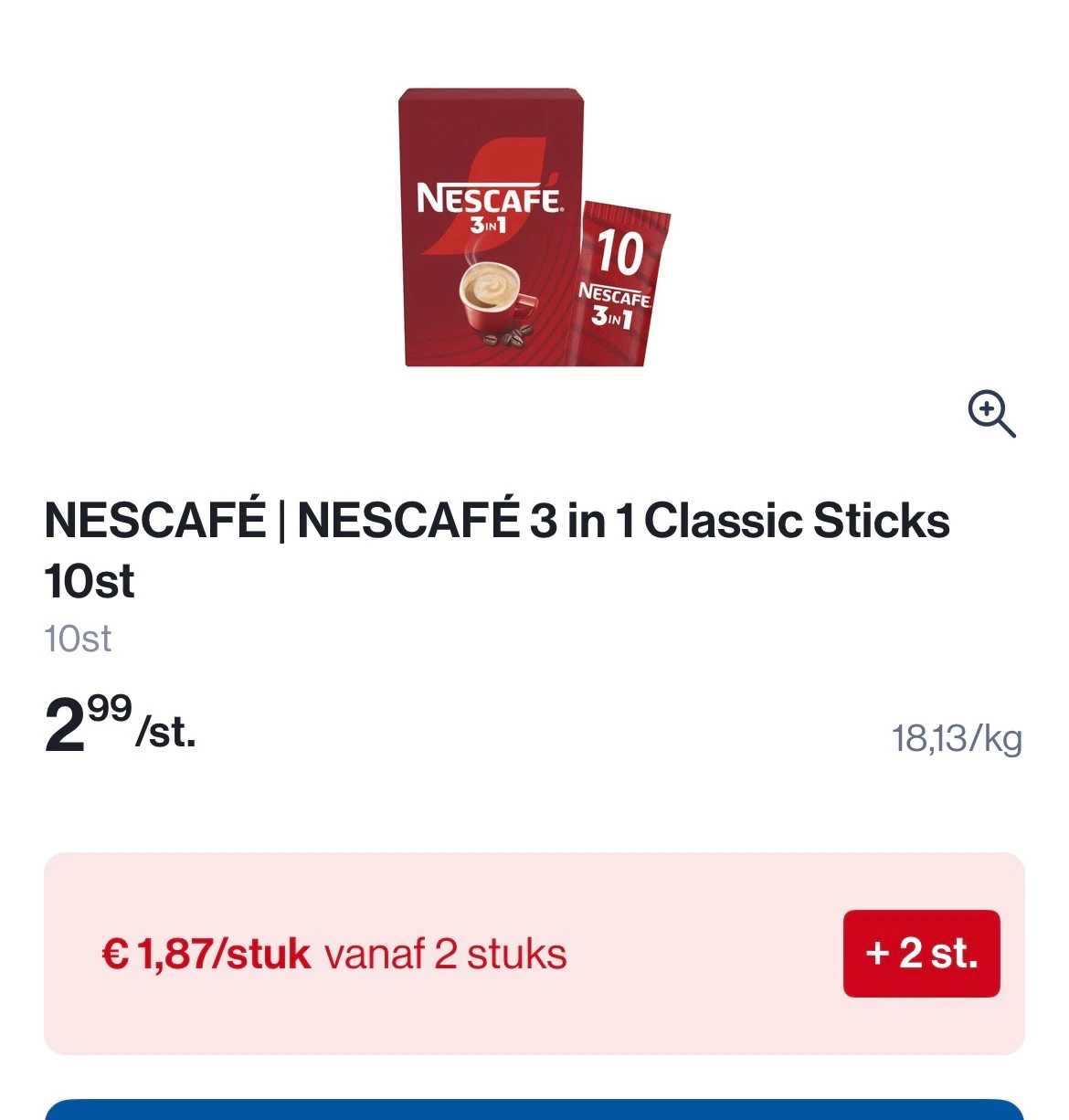 Nescafé 3in1 classic sticks 10 stuks goedkoper