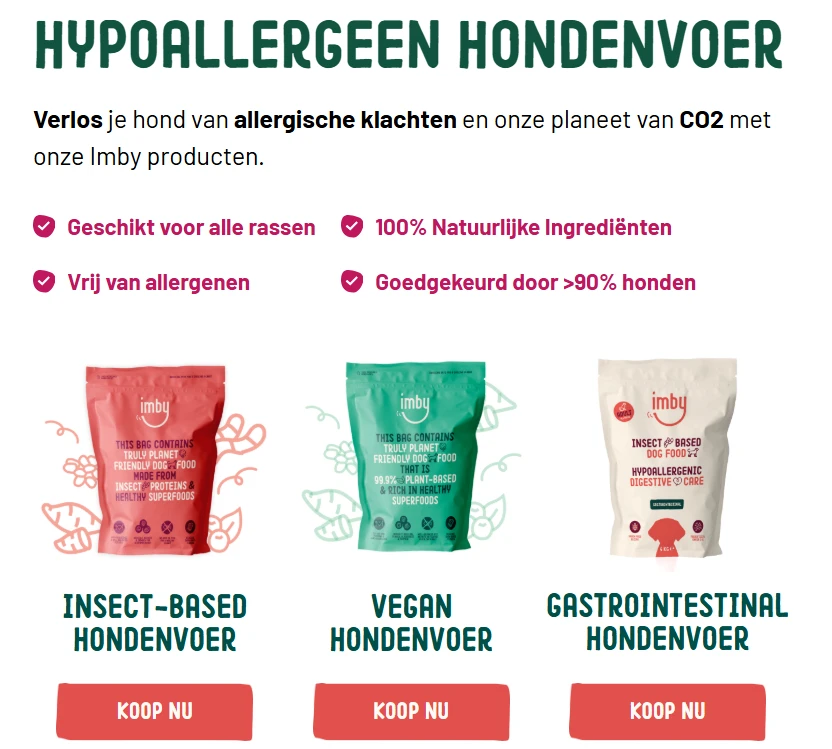 -20% korting op Imby honden- of katteneten 🐶🐱