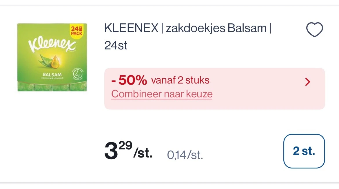 Kleenex zakdoekjes met mooie korting
