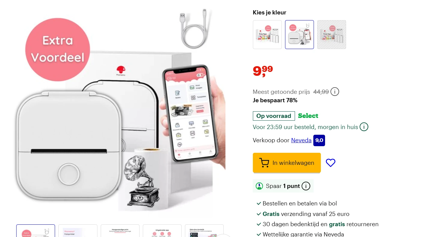 Phomemo mini foto printer smartphone