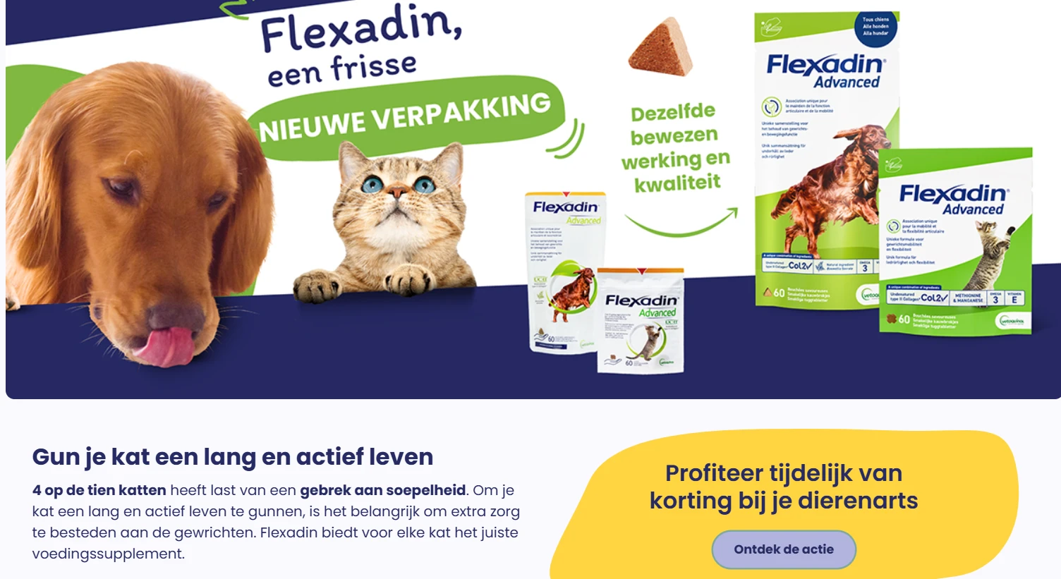 €15,00 cashback op Flexadin producten 🐶🐈