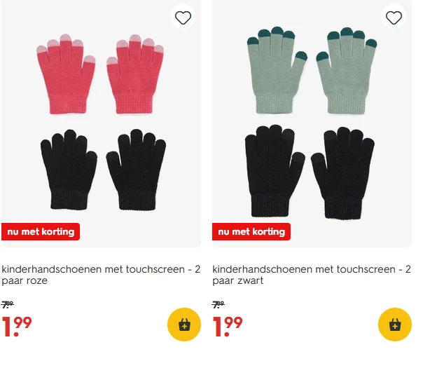 2 paar handschoenen voor 1.99 !
