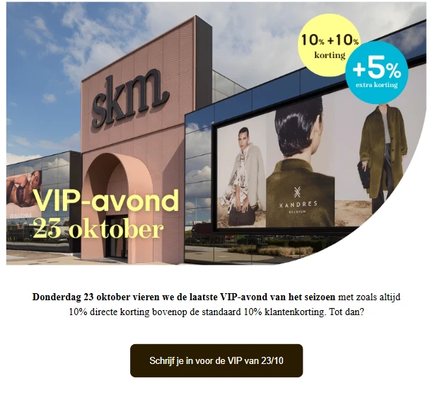 10% + 10% extra korting + gratis extra's ✨ VIP koopavond bij SKM