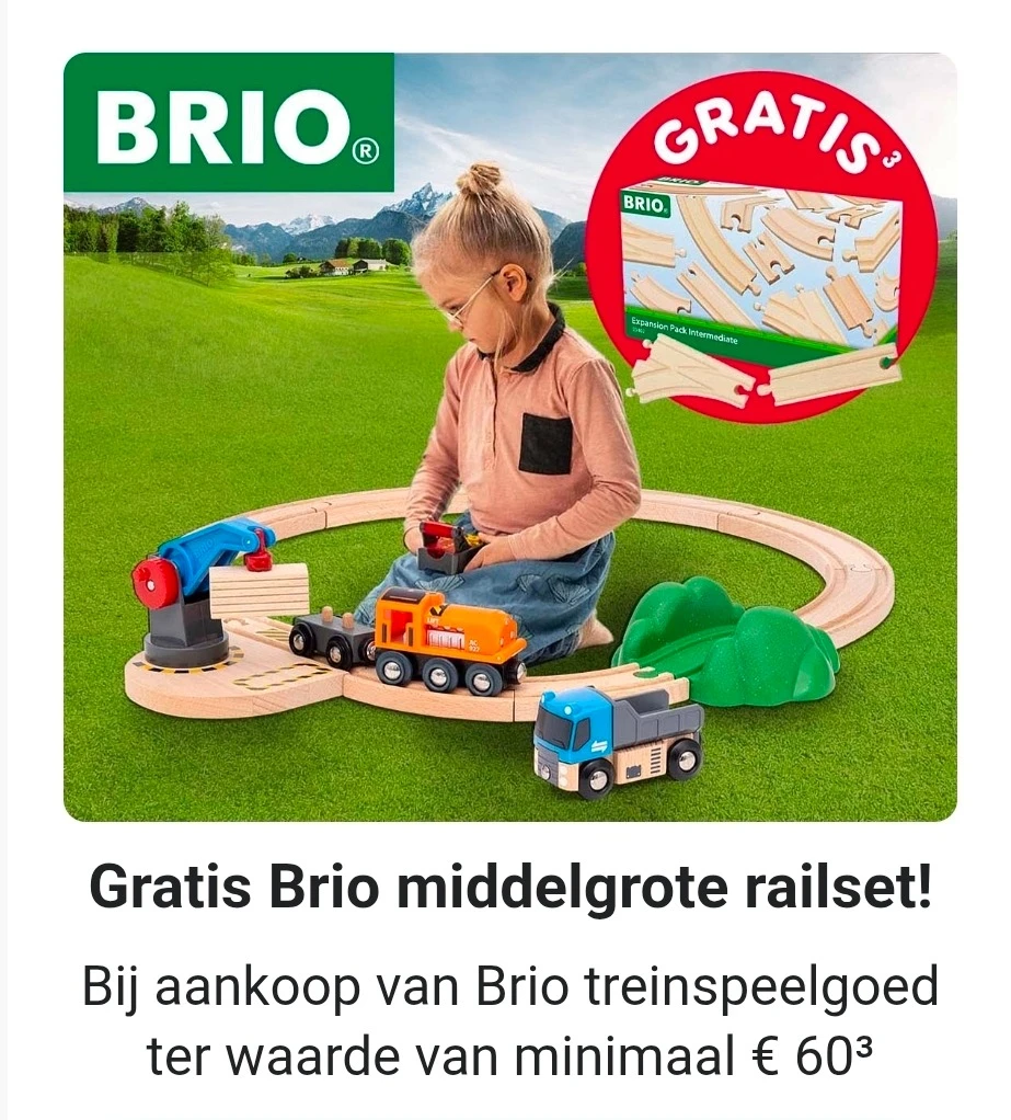 Gratis Brio middelgrote railset bij aankoop