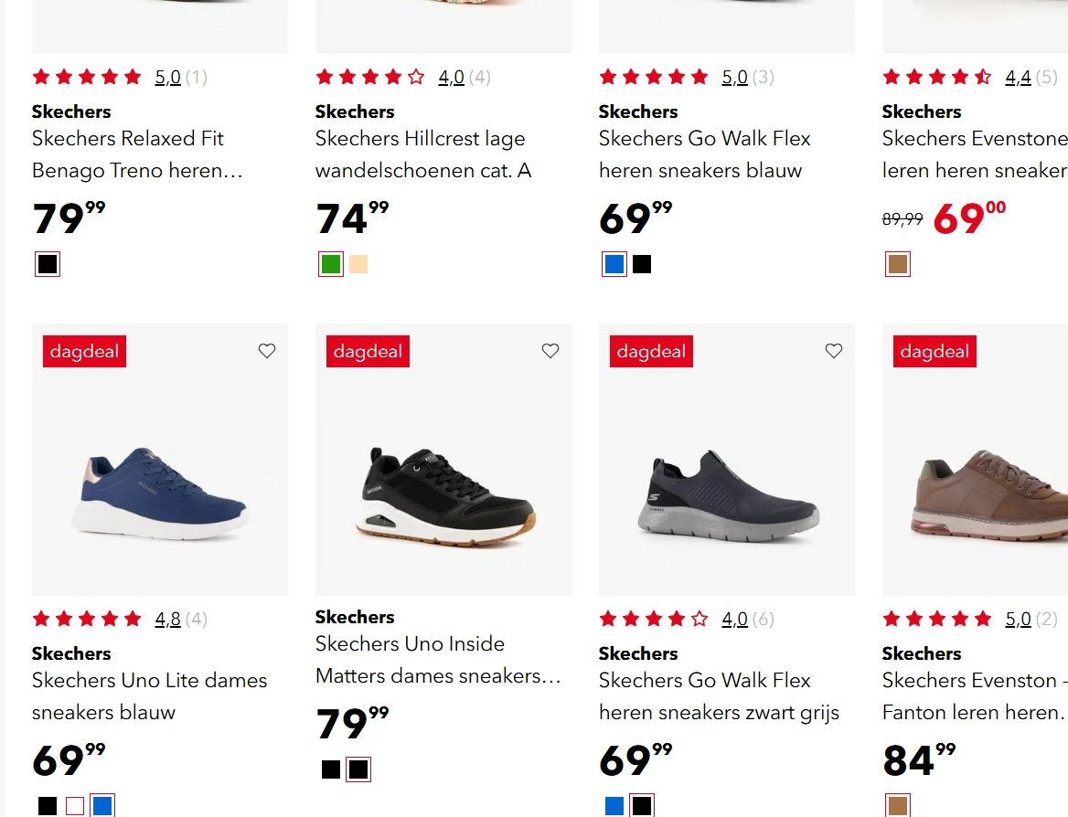 50% korting op Skechers dagdeal bij scapino
