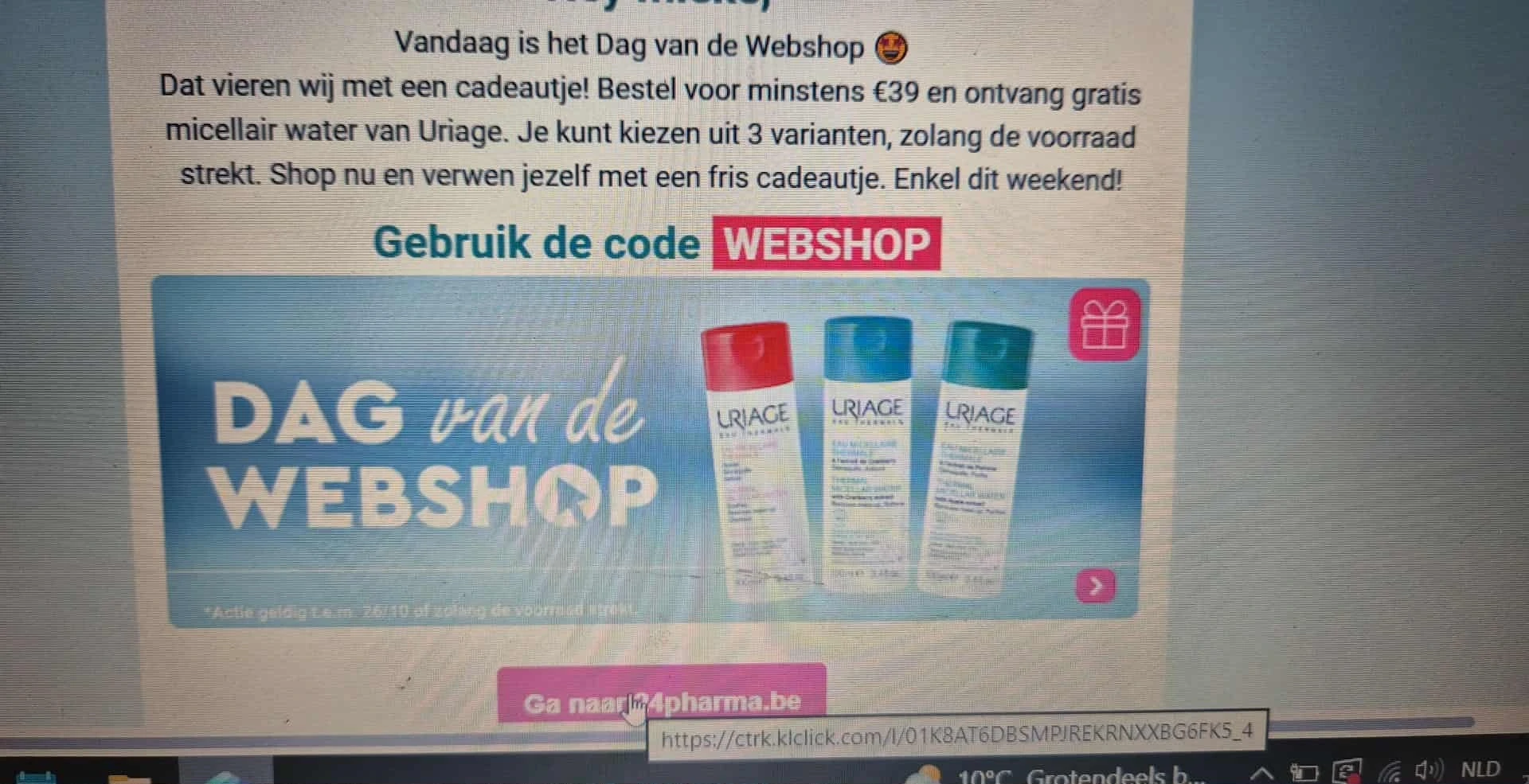 Bij 24pharma nu gratis micellair water bij aankoop vanaf 39€