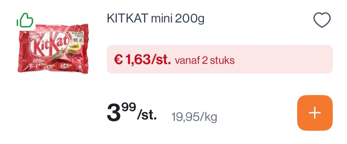 Nestlé Kit kat chocolade goedkoper