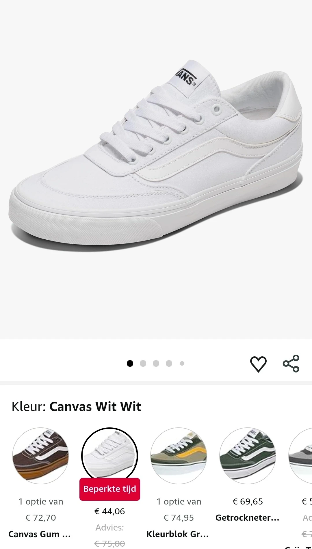 Vans Brooklyn Ls herensneakers wit -40%