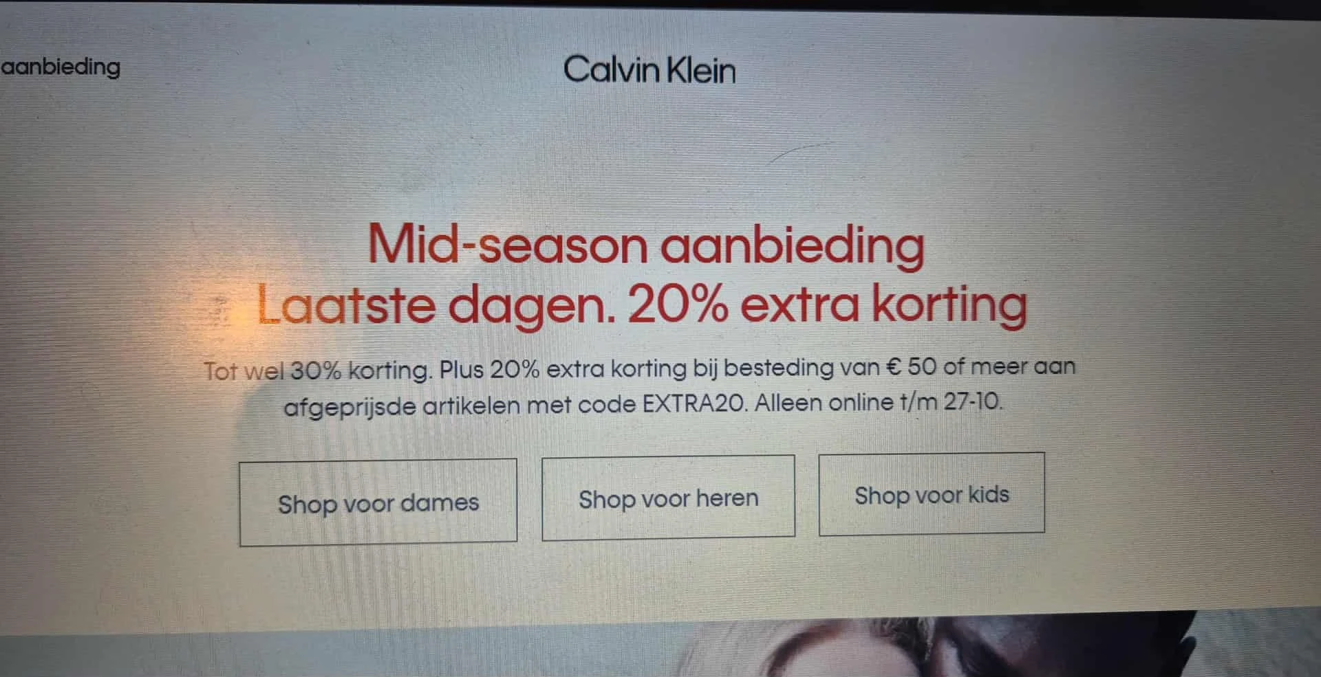 Mid-season aanbieding bij Calvin Klein