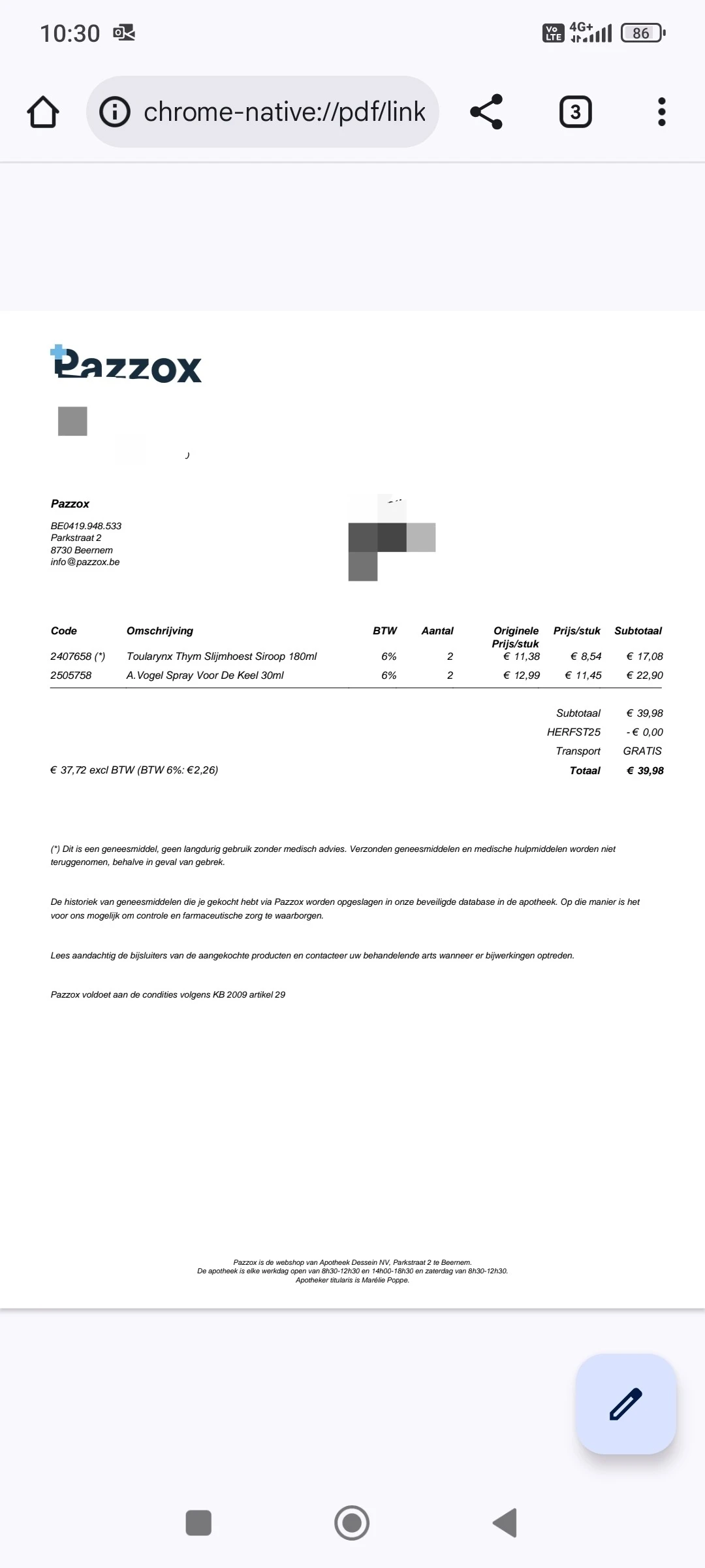 Gratis verzending pazzox