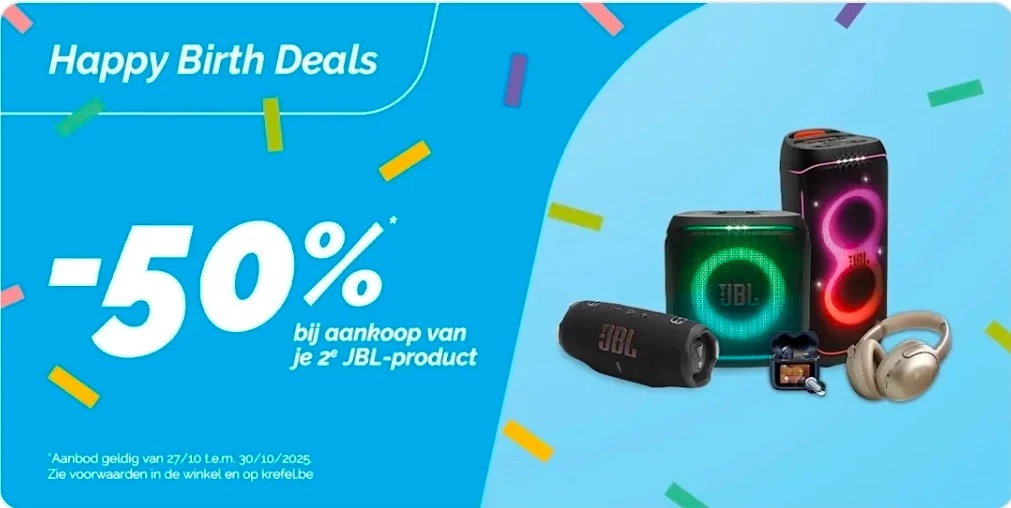 -50% korting op 2de JBL product bij Krëfel