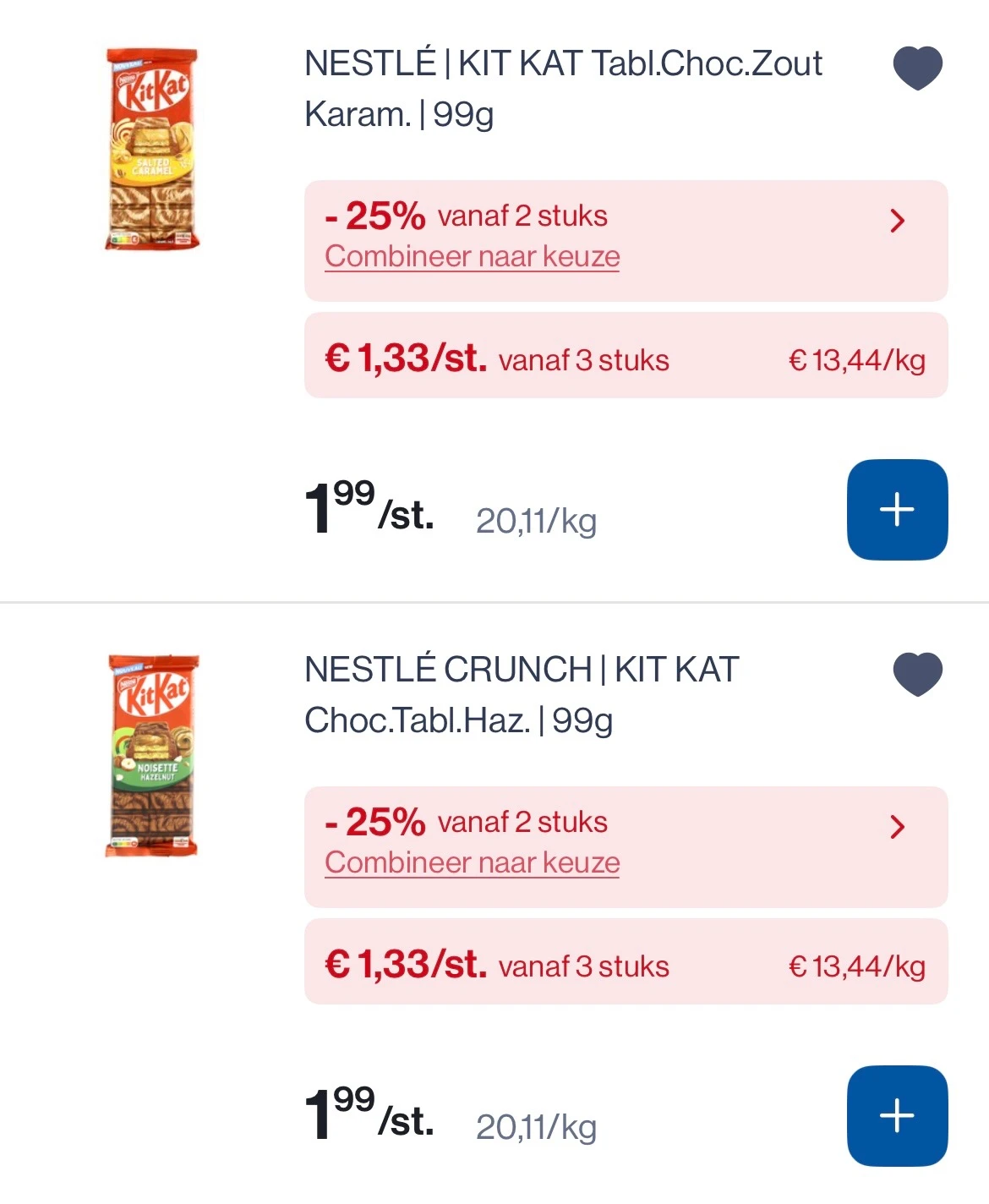 Kit kat tabletten goedkoper met 25% korting bovenop