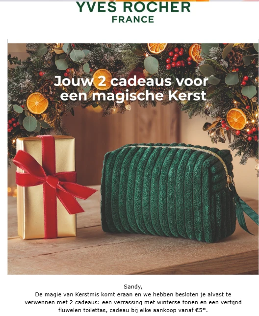 Yves Rocher: gratis verrassing en toilettas