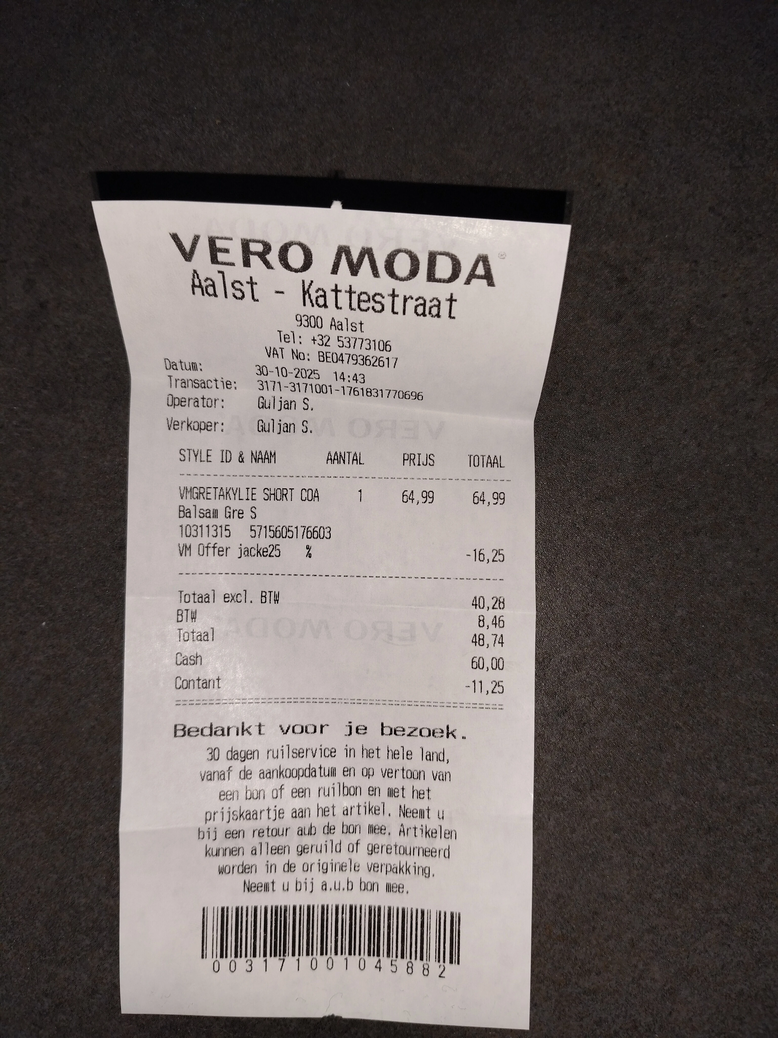 Vero MODA jassen 25% korting