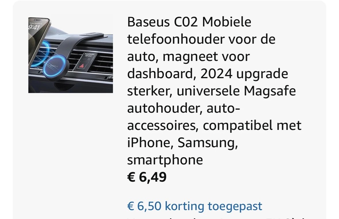 Baseus Mobiele telefoonhouder, magneet dashboard