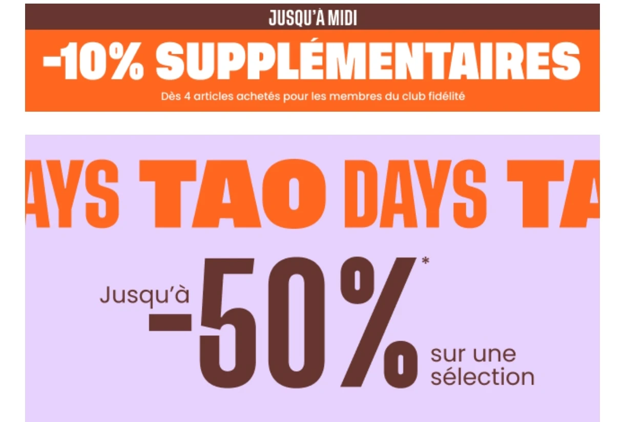 Tot 50% + 10% extra tot deze middag!
