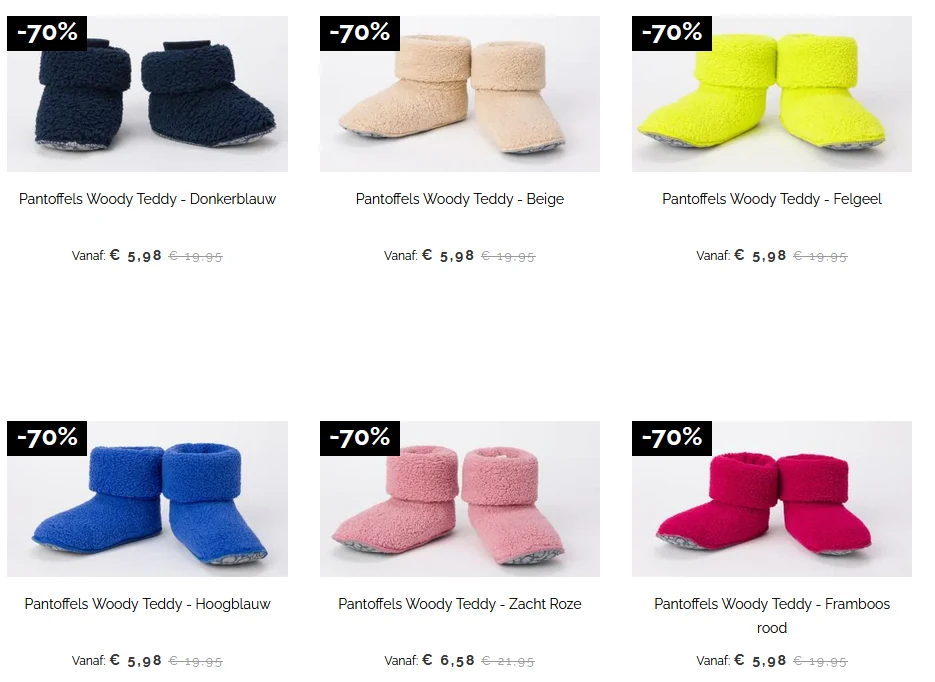 Woody pantoffels vanaf 5,98 euro