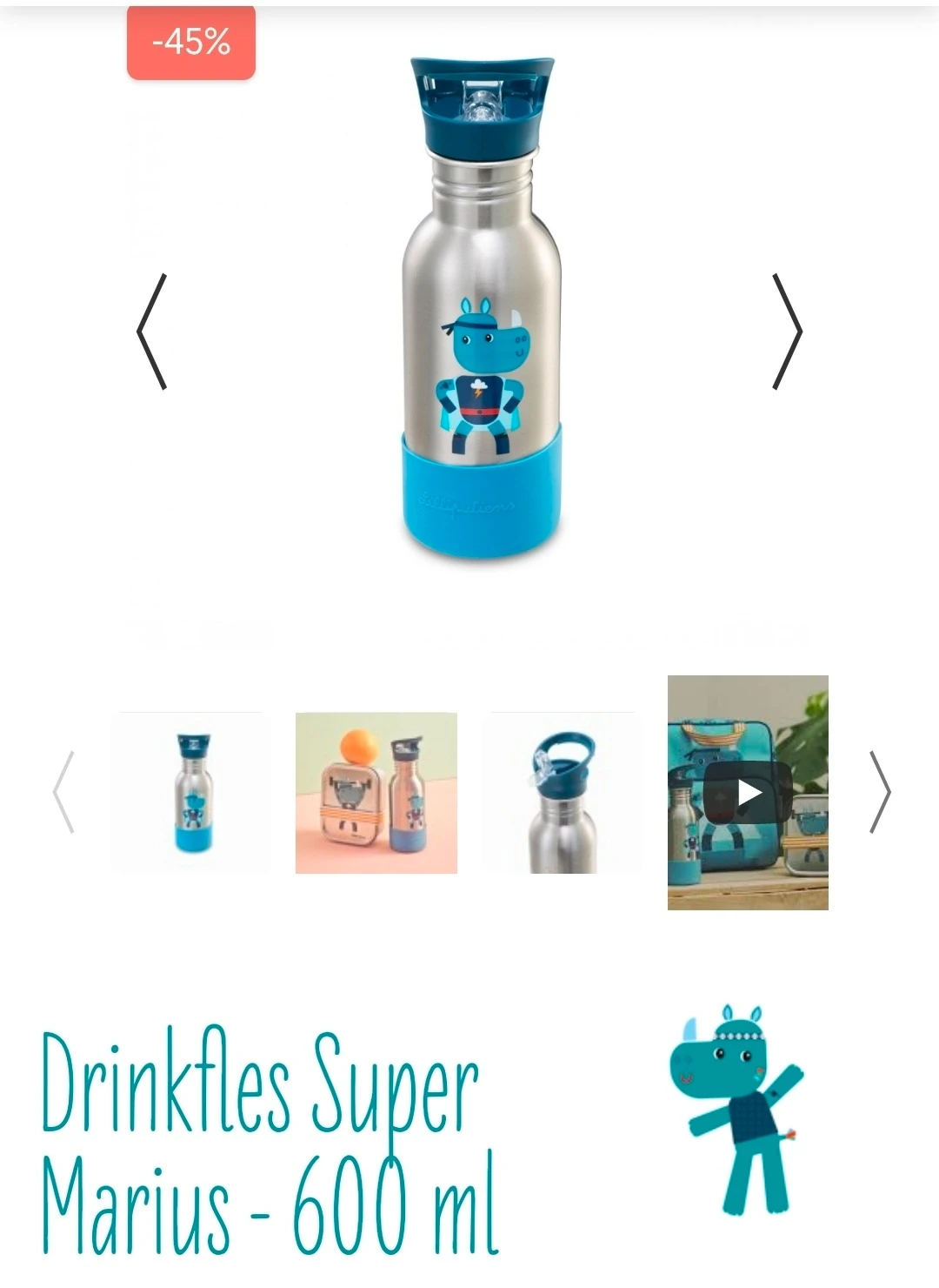 Lilliputiens drinkfles Super Marius 600 ml -45%