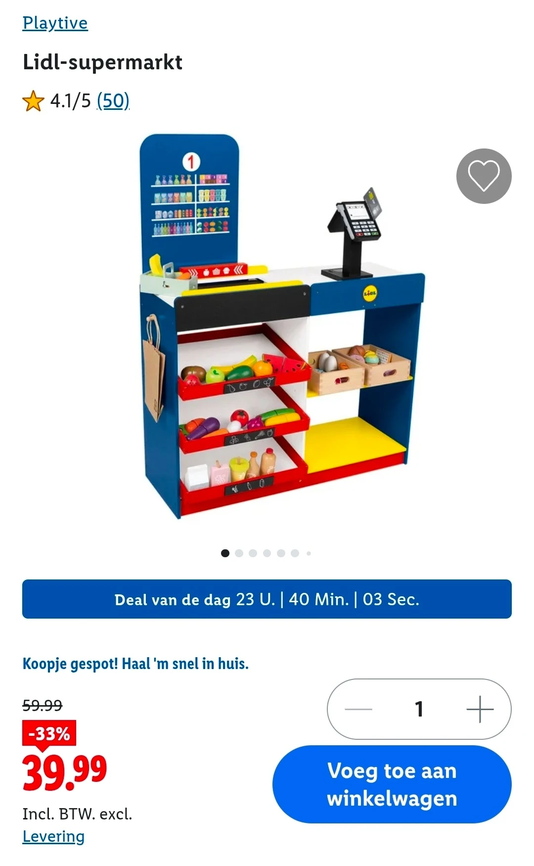 Dagdeal: Playtive Lidl-supermarkt -33%