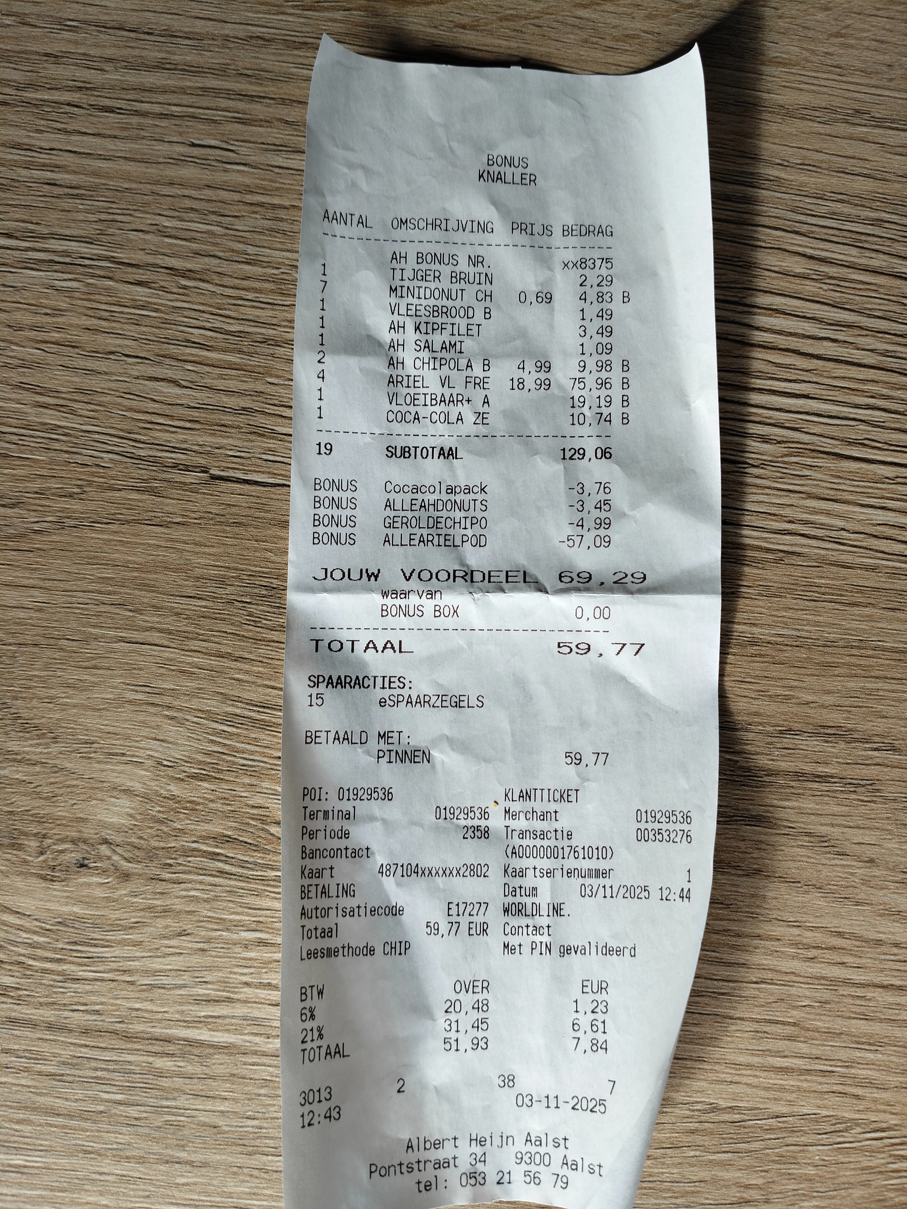 Donuts 2 + 5 en Ariel pods bij Albert Heijn