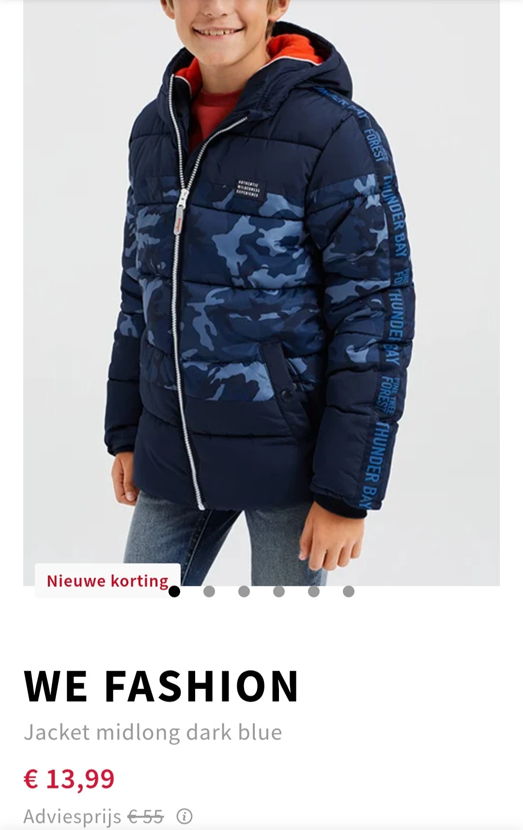 We Fashion jacket midlong dark blue maat 92