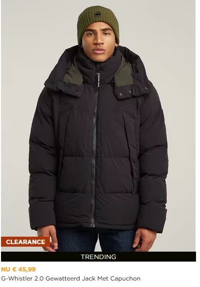 G-star jas aan 45 euro en kortingen tot 80%!