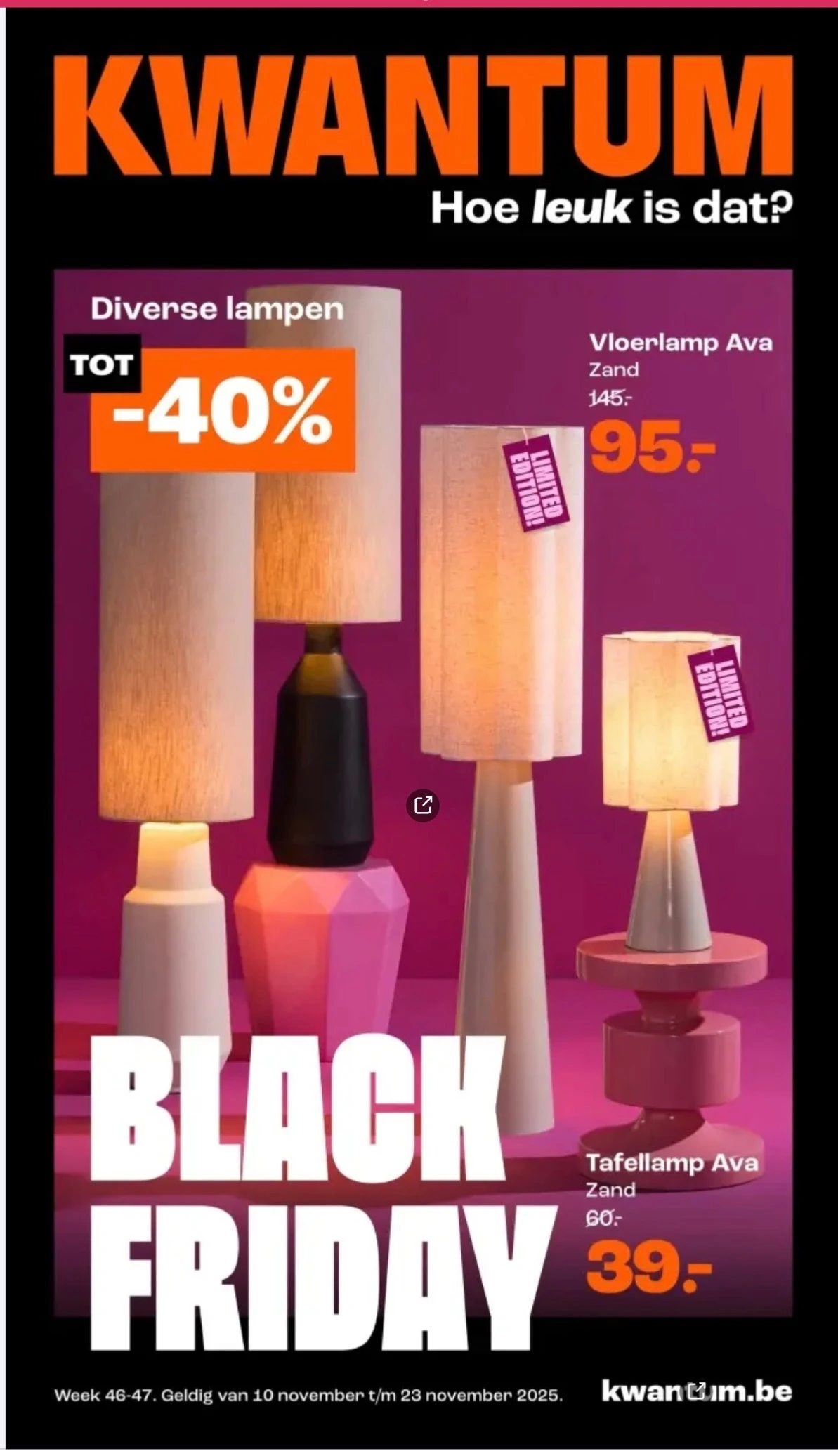 Kwantum Black Friday tot -50%