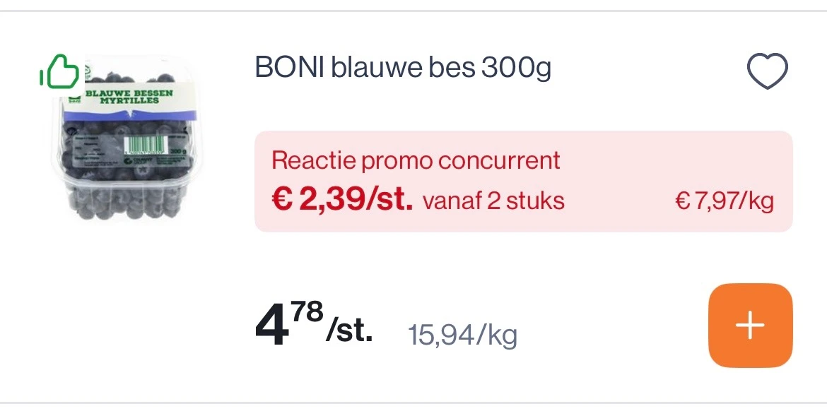 Boni blauwe bessen 300 gram -50%