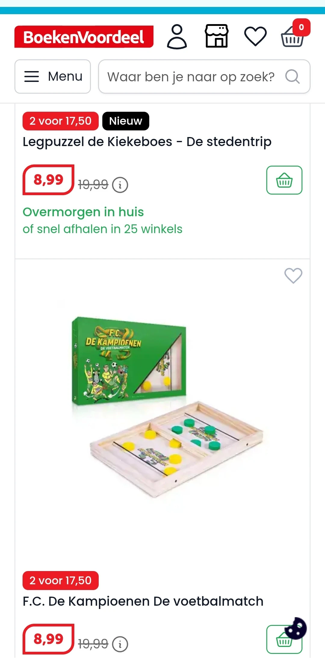 2 puzzels of boeken aan €17,50 bij boekenvoordeel