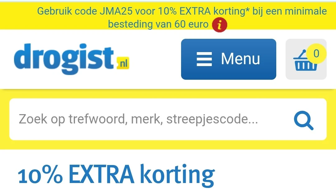 10% extra korting op drogist