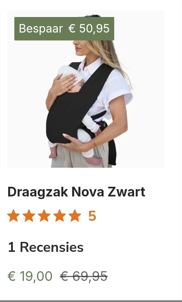 72% korting op draagzak Deryan