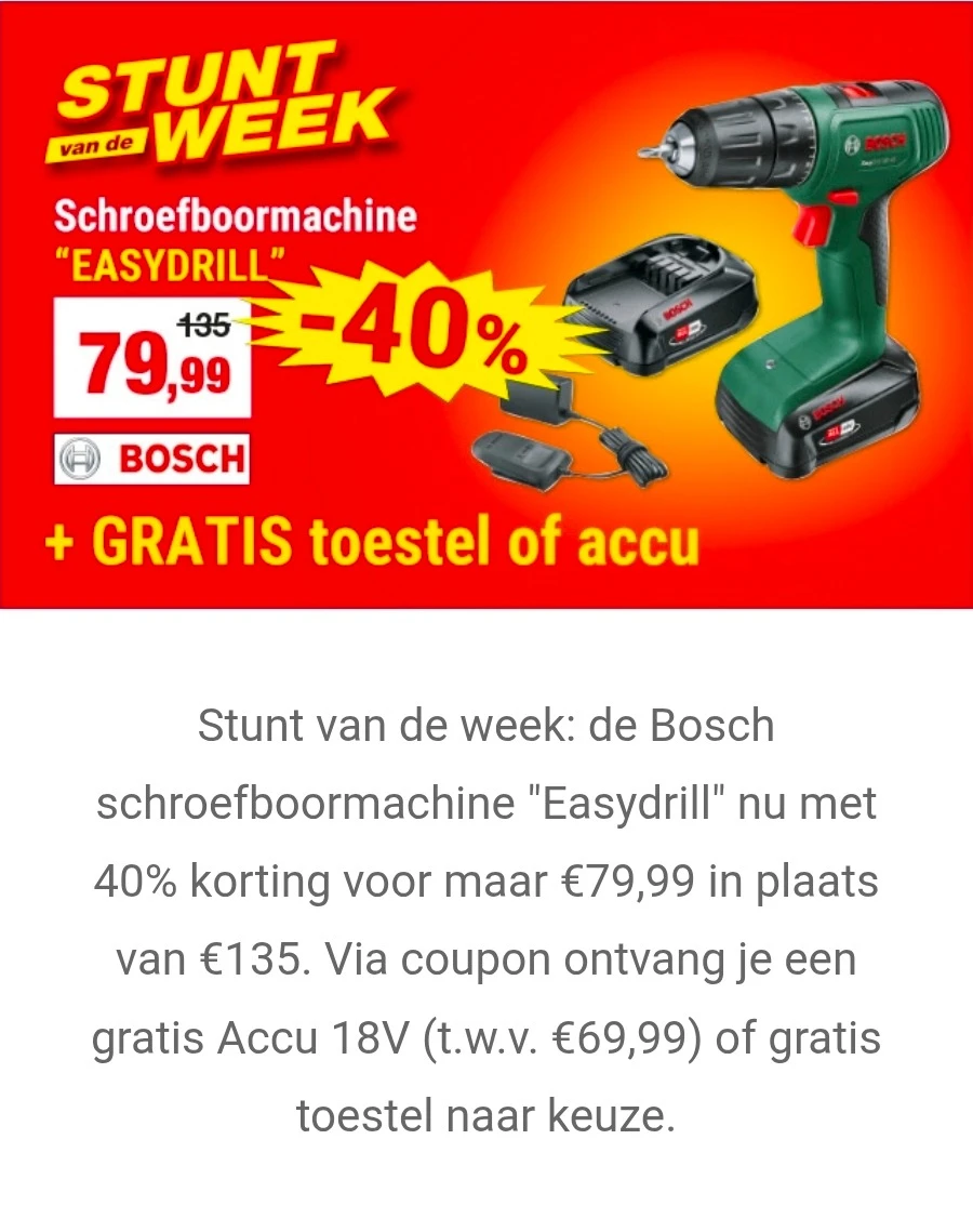 Bosch EasyDrill 18V-40 accu schroefboormachine
