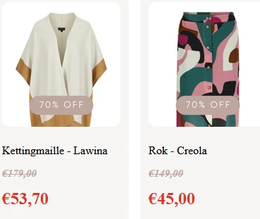 70% korting op Mayerline