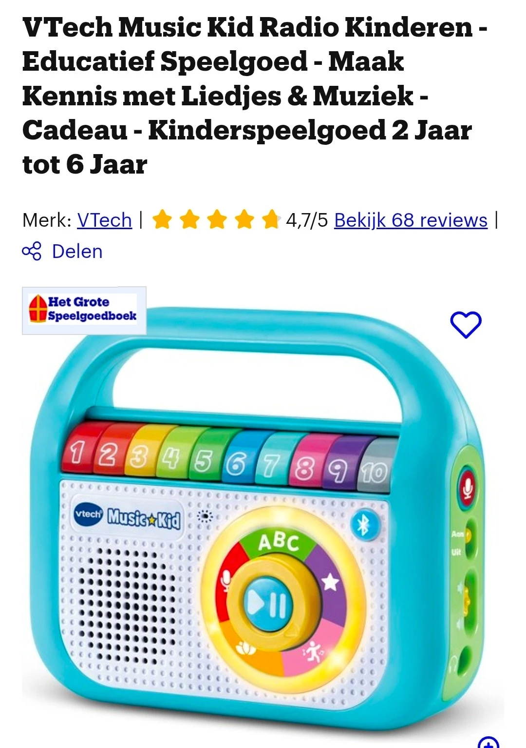 VTech Music Kid Radio -38% op Bol