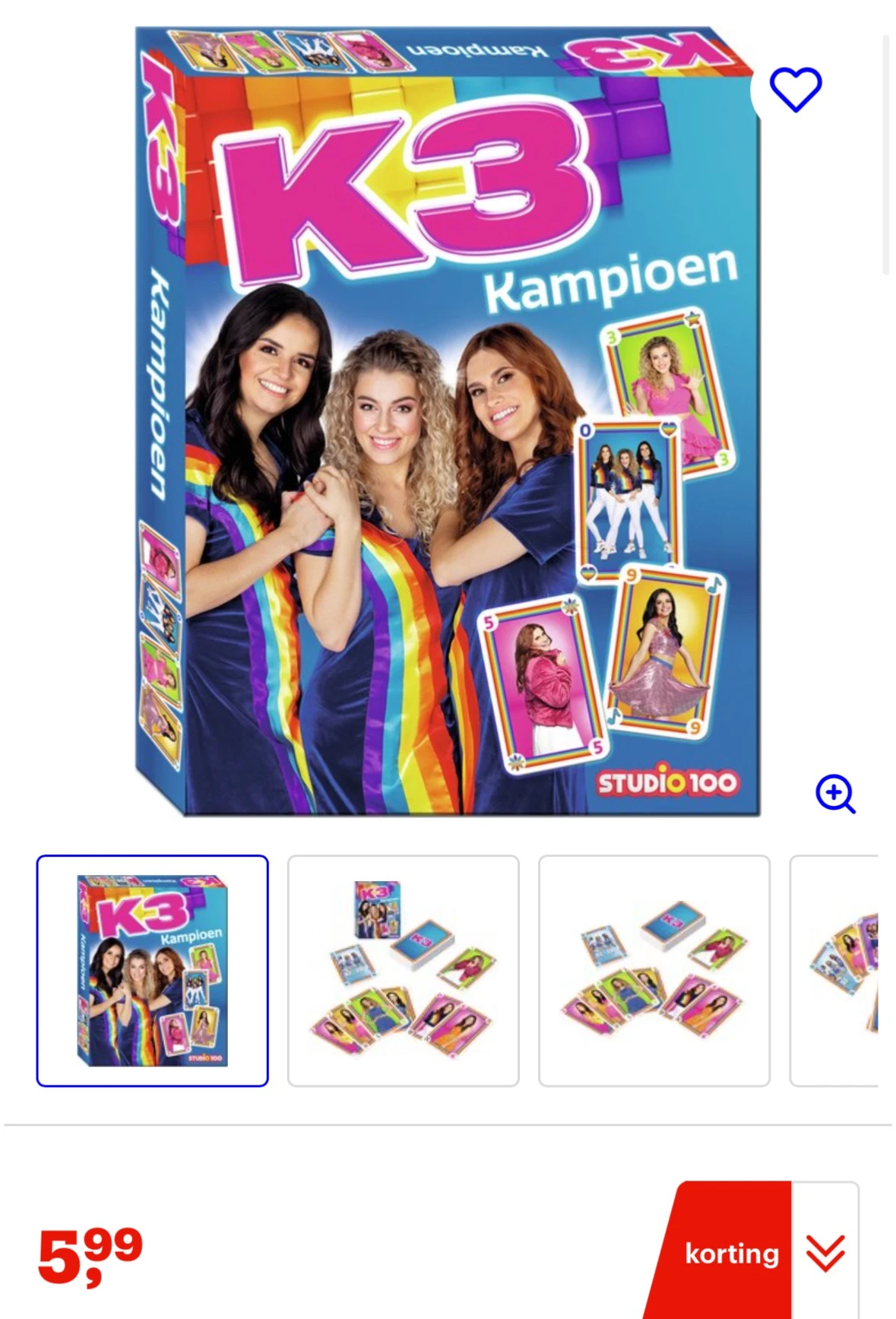 K3 kaartspel goedkoper bij Bol