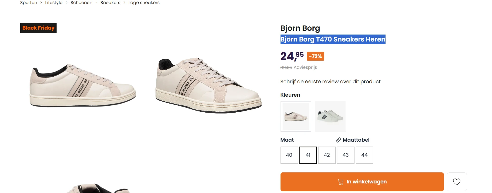 Björn Borg T470 Sneakers Heren in maat 40 tot en met 44 nog beschikbaar met 72% korting