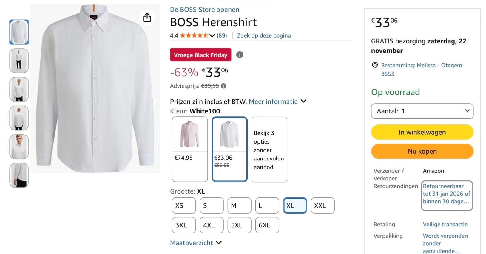 BOSS Herenshirt -63%