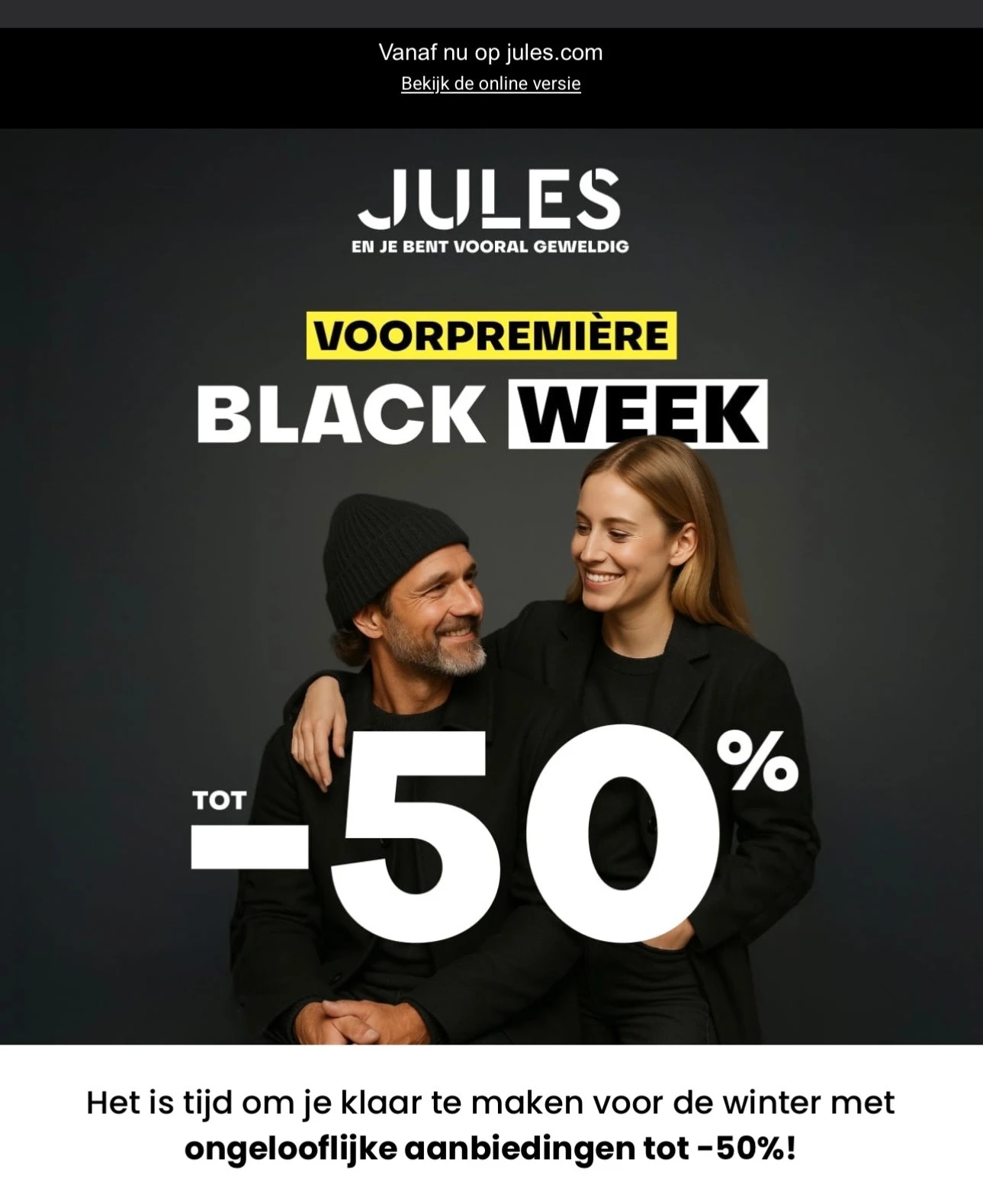 Jules tot -50%