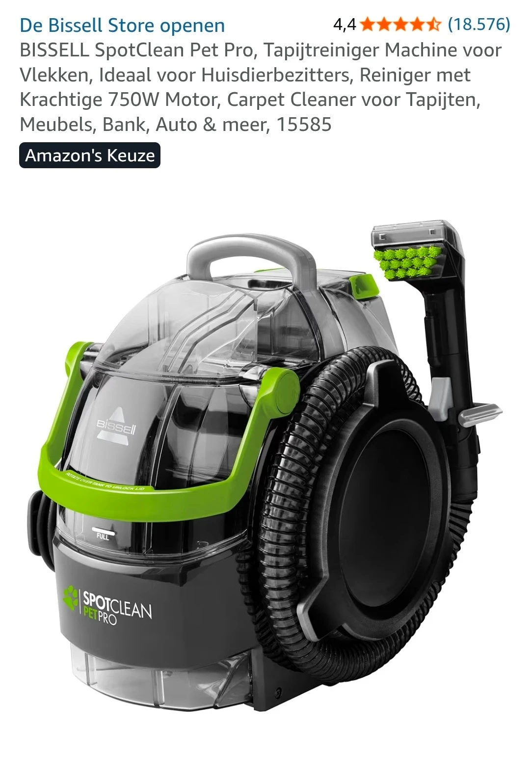 BISSELL SpotClean Pet Pro Tapijtreiniger Machine