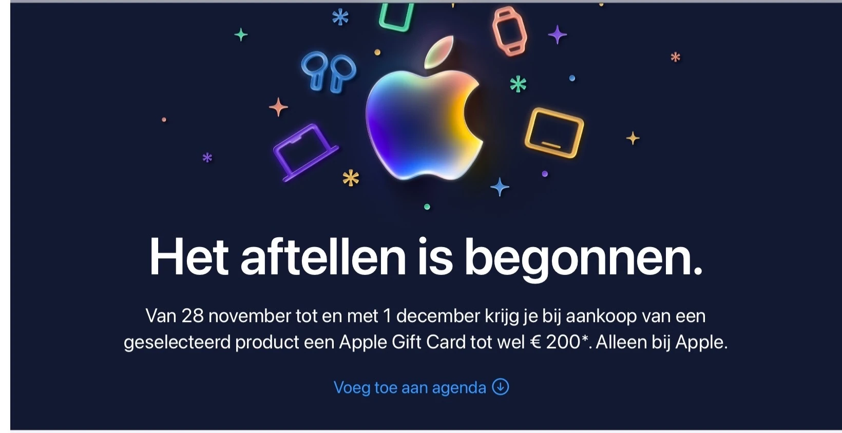 Apple gift card tot €200