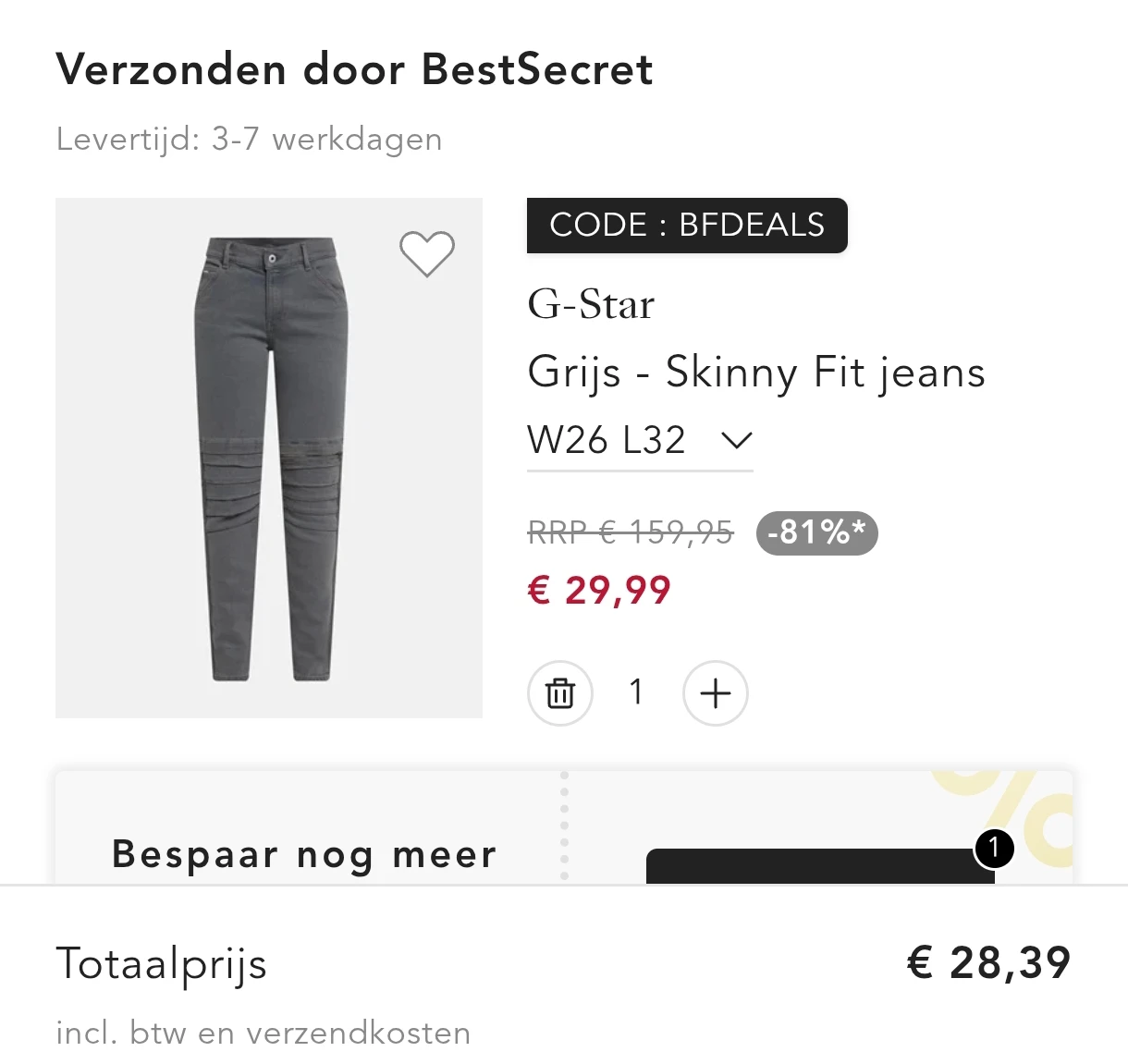 Tot 80% + 25% extra met de code bij Best Secret