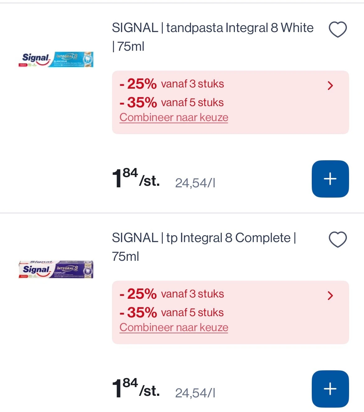 Signal en aquaftesh producten veel goedkoper
