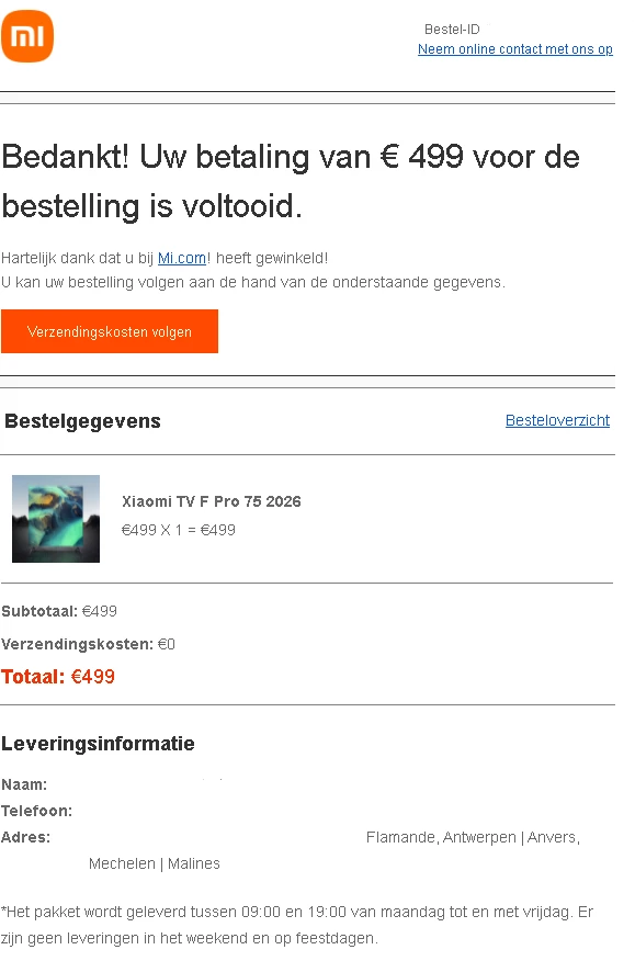 Xiaomi Qled TV F Pro 75 inch 2026 499€