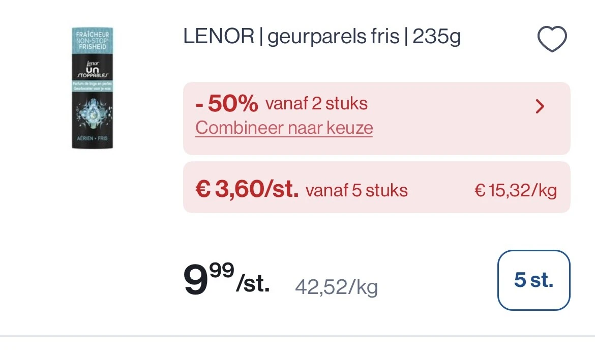 Lenor wasverzachter en geurparels aan mooie prijzen tot -50% extra