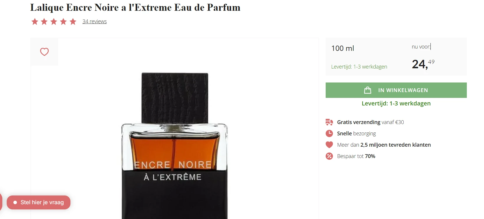 Parfum voor heren Lalique 100ml voor 24.49€