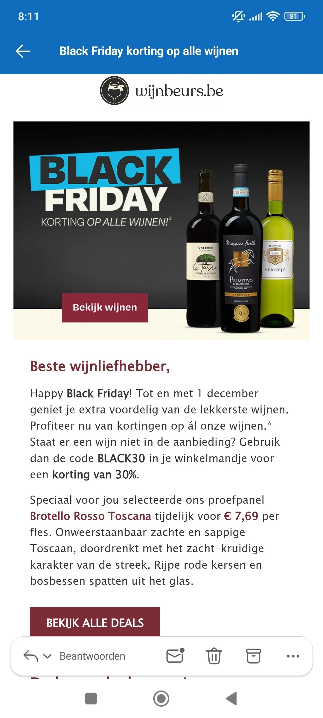 Wijnbeurs 30% korting