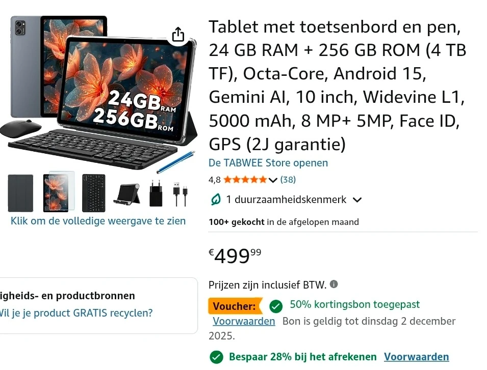 TABWEE 10.1 inch tablet -78%